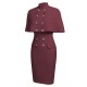 2PCS  Button Work Pencil Dress