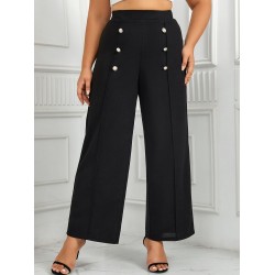 Plus Size  High Waisted Double Breasted Suit Pants