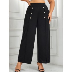 Plus Size  High Waisted Double Breasted Suit Pants