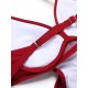 2PCS  Red Butterfly Halter One-piece Swimsuit