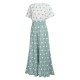  Green White Splicing Polka Dot Jumpsuit