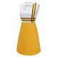 White & Yellow  Bowknot Patchwork Dress