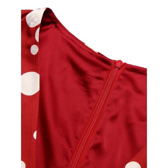 Red  Polka Dot Ruffle Romper