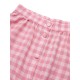  Pink Plaid Button Skirt With Belt