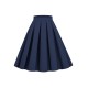  Solid Pleated Skirt