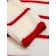 Red & White  Stripe Knitted Cardigan