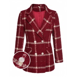 Red  Christmas Scottish Plaid Jacket