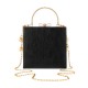 Black  Angel Pearl Chain Ladies Square Bags