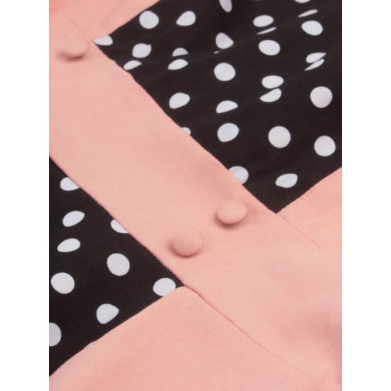  Polka Dot Patchwork Dress