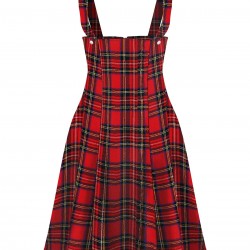 Red  Plaids Suspender Skirt