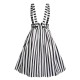 Black & White  Stripes Suspender Skirt