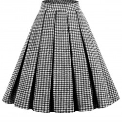 Black  Plaid Swing Panel Skirt