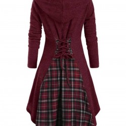 Wine Red  Chenille Horn Button Coat