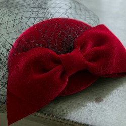  Wine Red Bowknot Fascinator