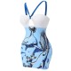 Blue  Dolphin Halter One-piece Swimsuit