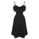 Black  Bowknot Strap Sleepwear