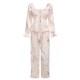 White  V-Neck Ruffles Floral Lace Sleepwear